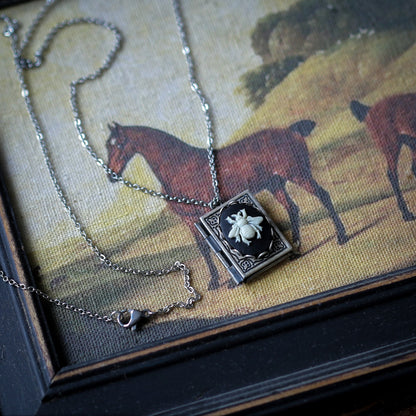 Cameo Book Locket - Bee, Angel, Thistle and Hummingbird