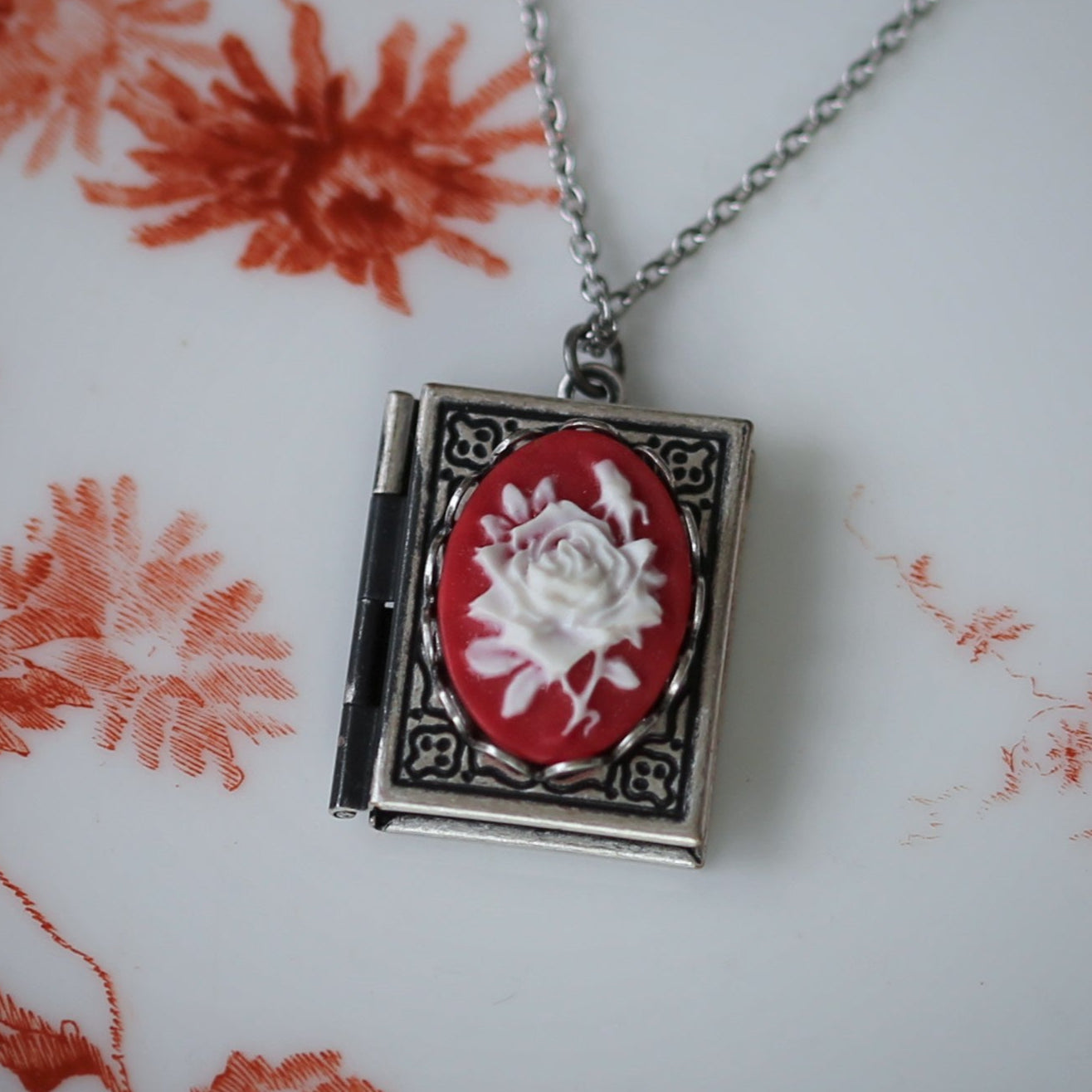 Rose Cameo Book Locket