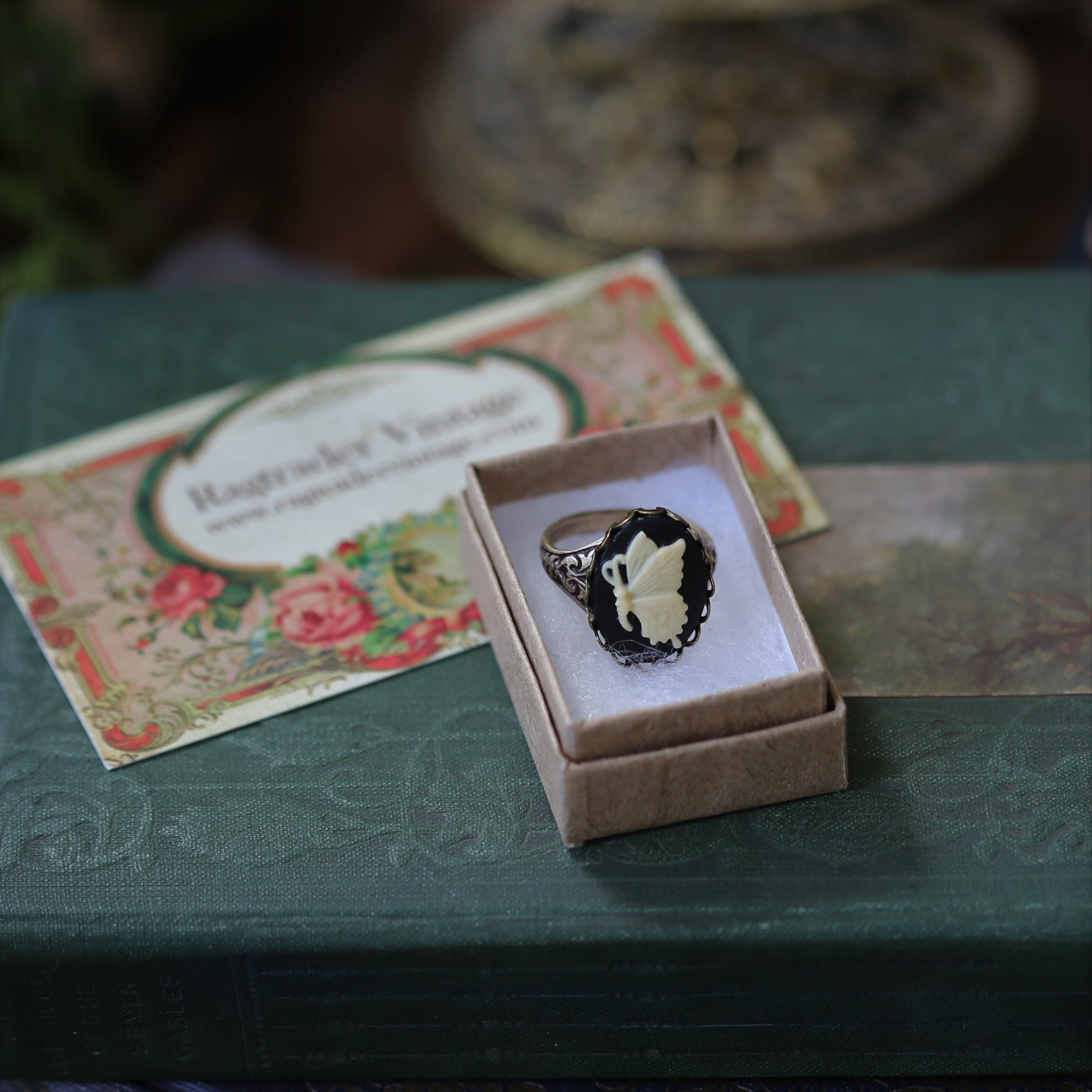 Butterfly Cameo Rings