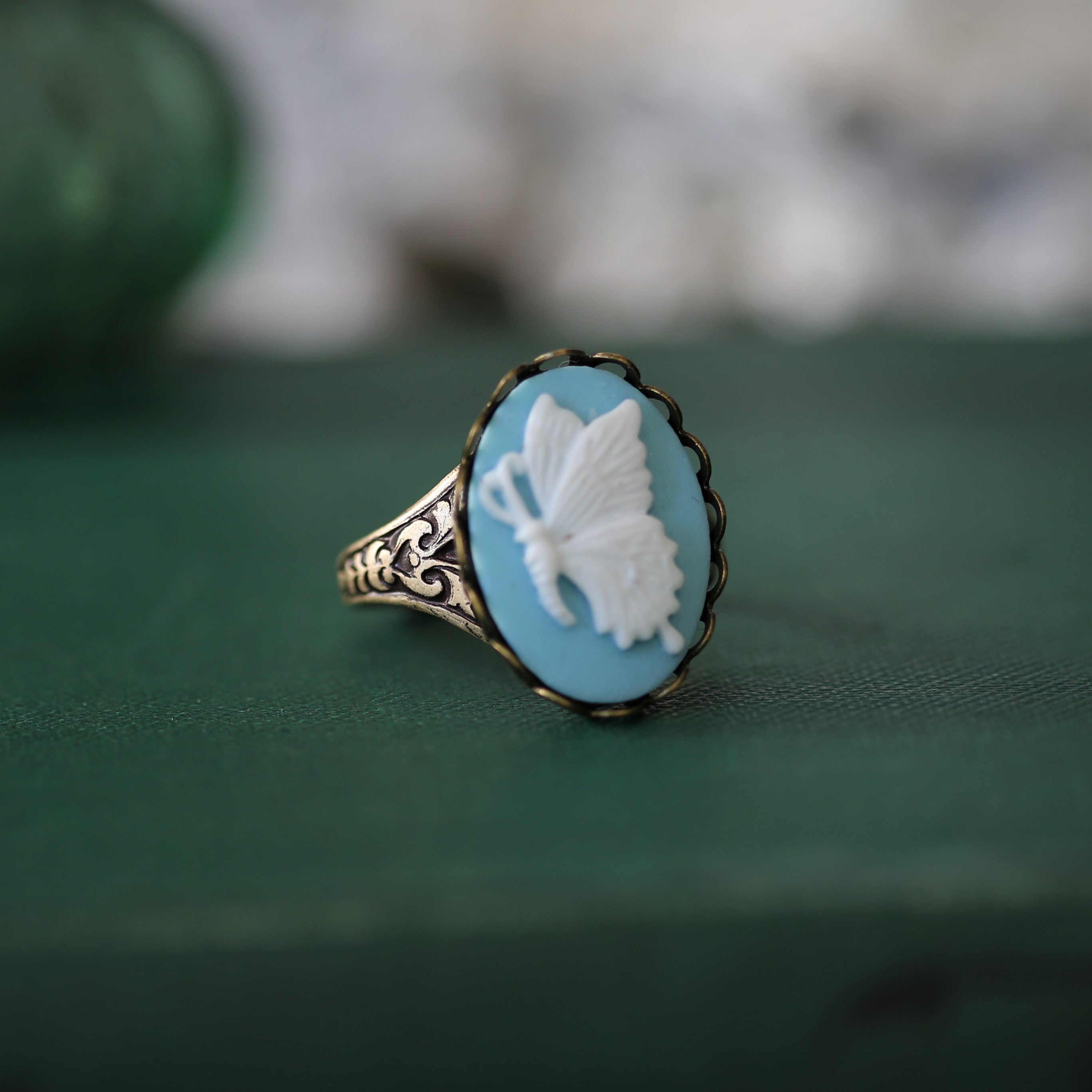 Butterfly Cameo Rings