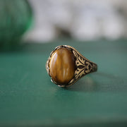 Stone Ring - Tigereye, Goldstone, Carnelian or Leopardskin Jasper
