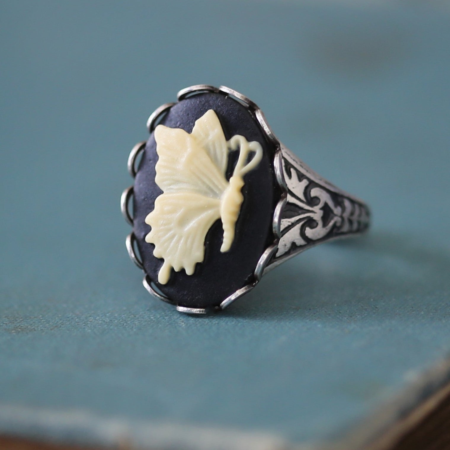 Butterfly Cameo Ring