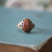 Stone Ring - Tigereye, Goldstone, Carnelian or Leopardskin Jasper
