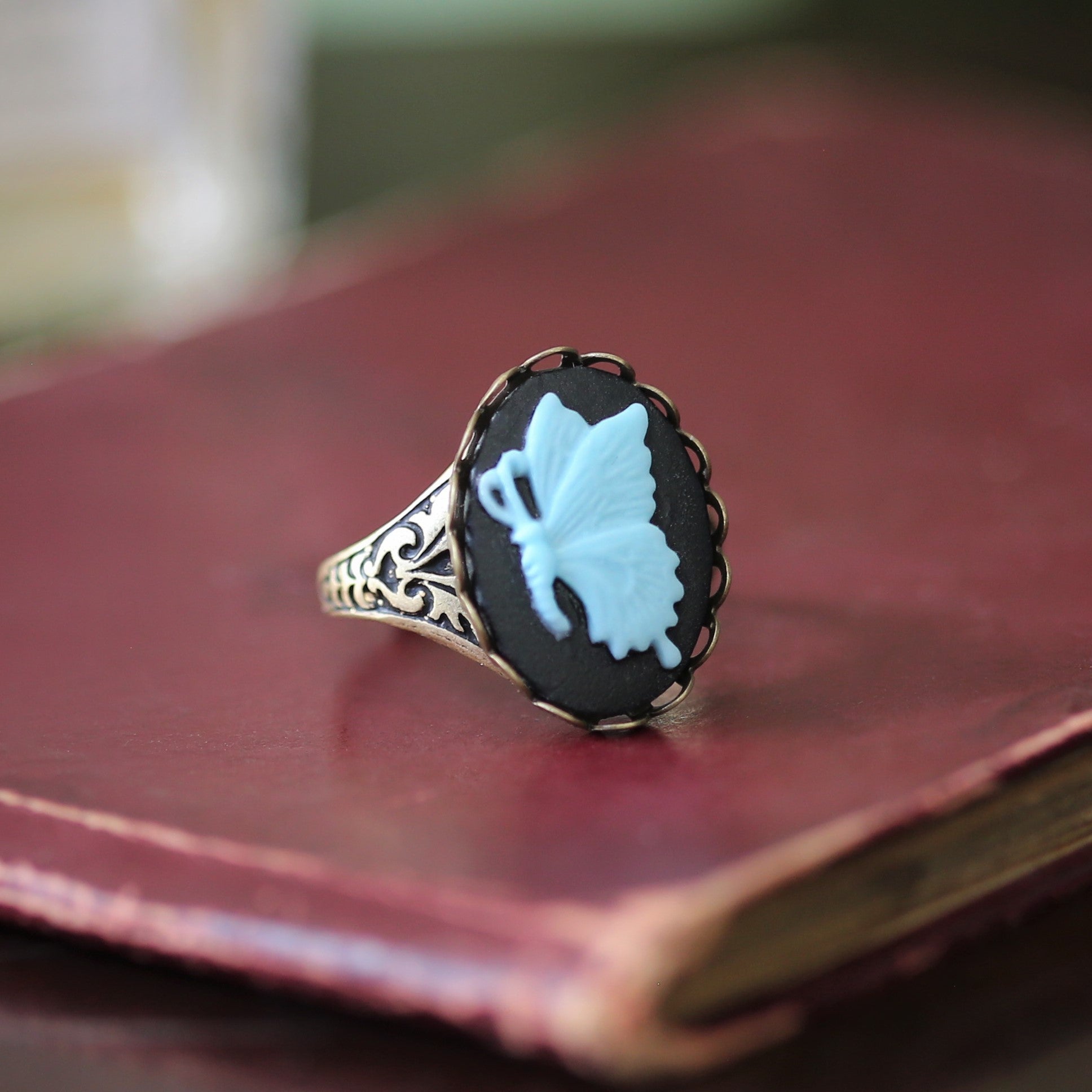 Butterfly Cameo Rings