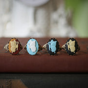 Butterfly Cameo Rings  Choose Orange, Blue, Ivory or Black