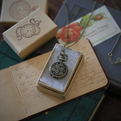 Gardener Vintage Brass Pocket Watch Necklace - Choose a Style