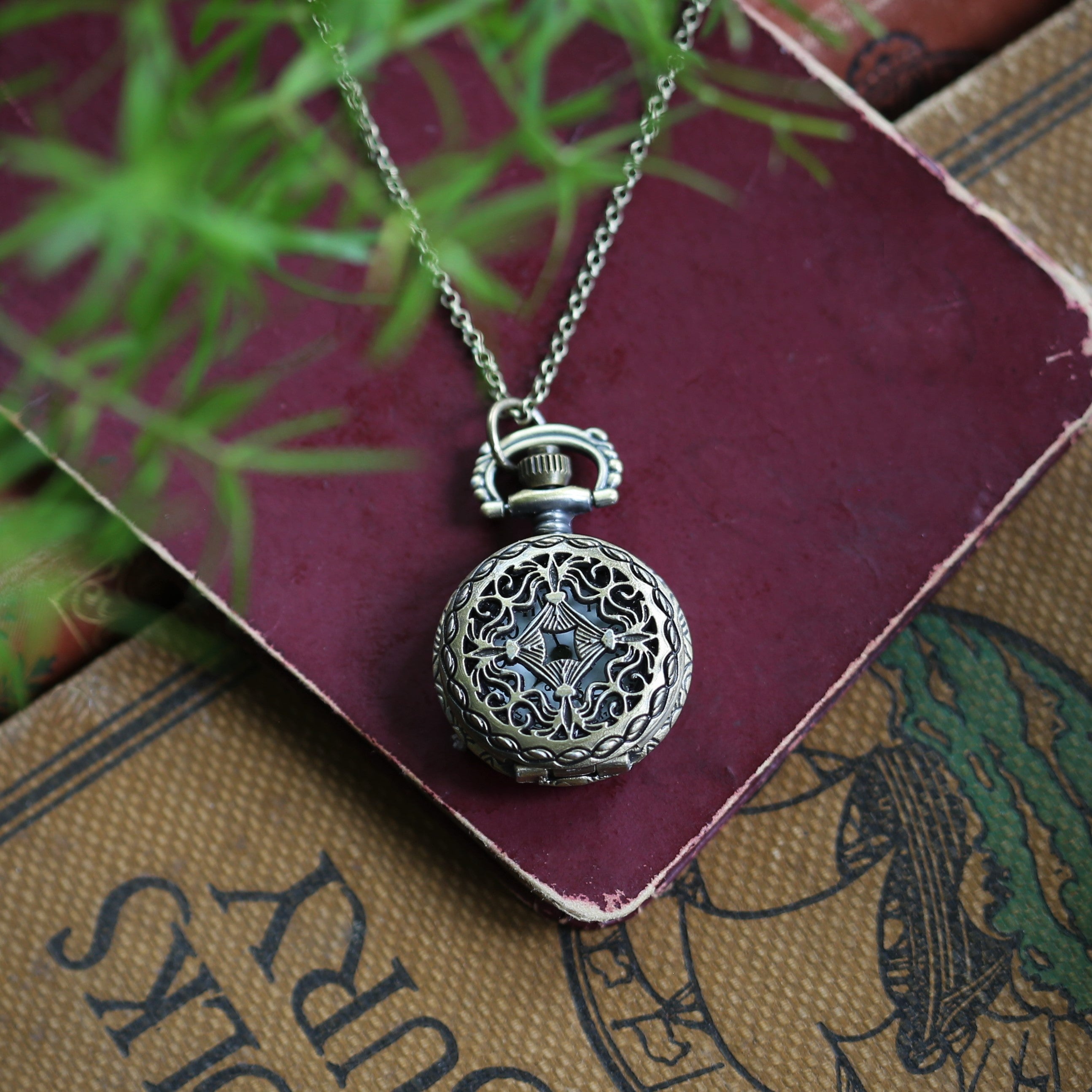 Brass Pocket Watch Necklace