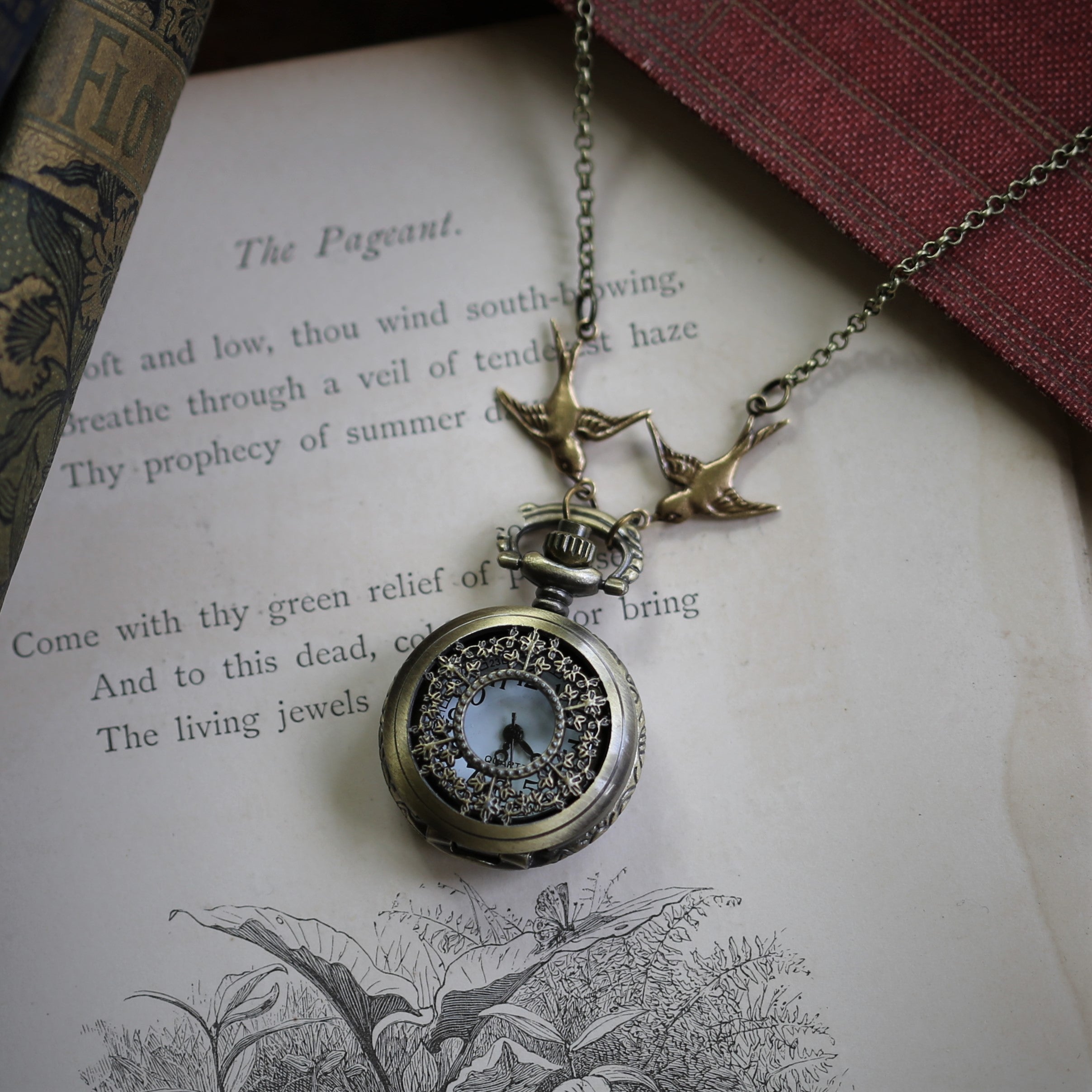 Brass Pocket Watch Necklace