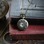 Gardener Vintage Brass Pocket Watch Necklace - Choose a Style