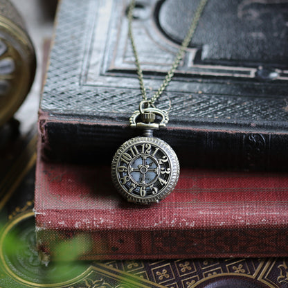 Time Lord Watch Necklace in Antique Brass Finish - Choose Ship, Clock Face, Zodiac or Time Lord