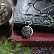 Vintage Scrollwork Style Pocket Watch Necklace in Brass