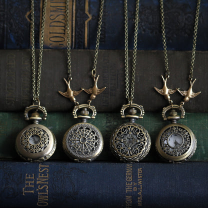 Pocket Watch Necklace in Brass