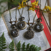 Gardener Vintage Brass Pocket Watch Necklace - Choose a Style