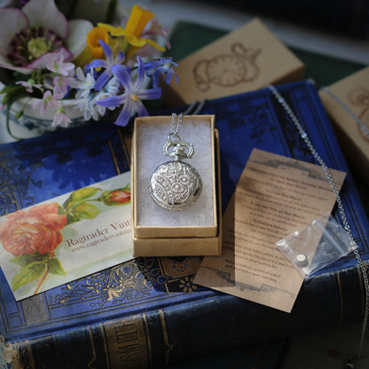 Silver Pocket Watch Necklace