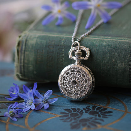 Silver Watch Necklace:  Three Styles, Bird's Nest, Lace Cuff, or Tendrils and Sunbeams