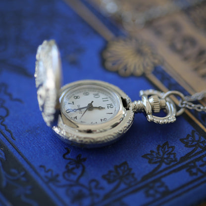 Silver Pocket Watch Necklace