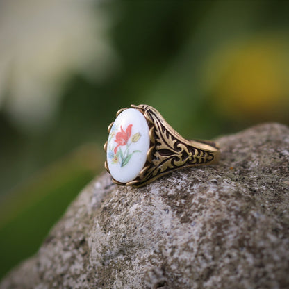 Tulip Cameo Ring