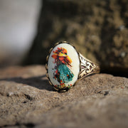 Vintage Girl Holly Hobbie Cameo Adjustable Rings in Antiqued Silver or Brass - Choose A Style
