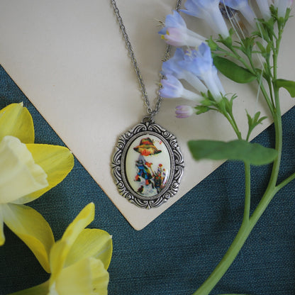 Vintage Holly Hobbie Girl Cameo Necklaces in Antiqued Brass or Silver - Choose a Character