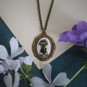 Vintage Holly Hobbie Girl Cameo Necklaces in Antiqued Brass or Silver - Choose a Character