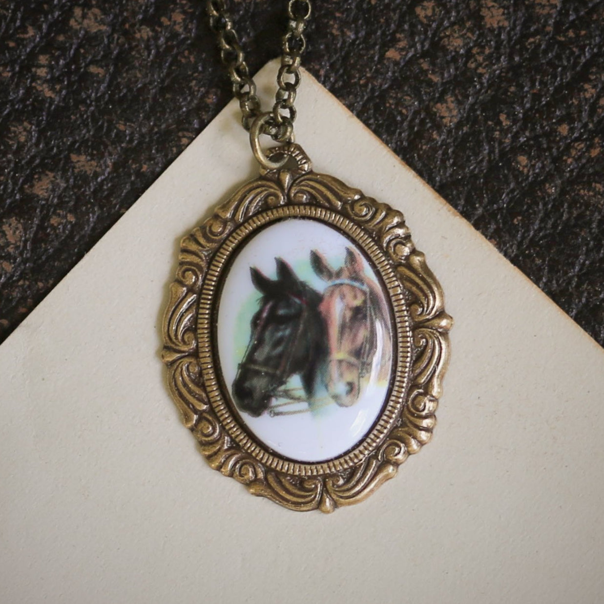 Horse Cameo Necklace