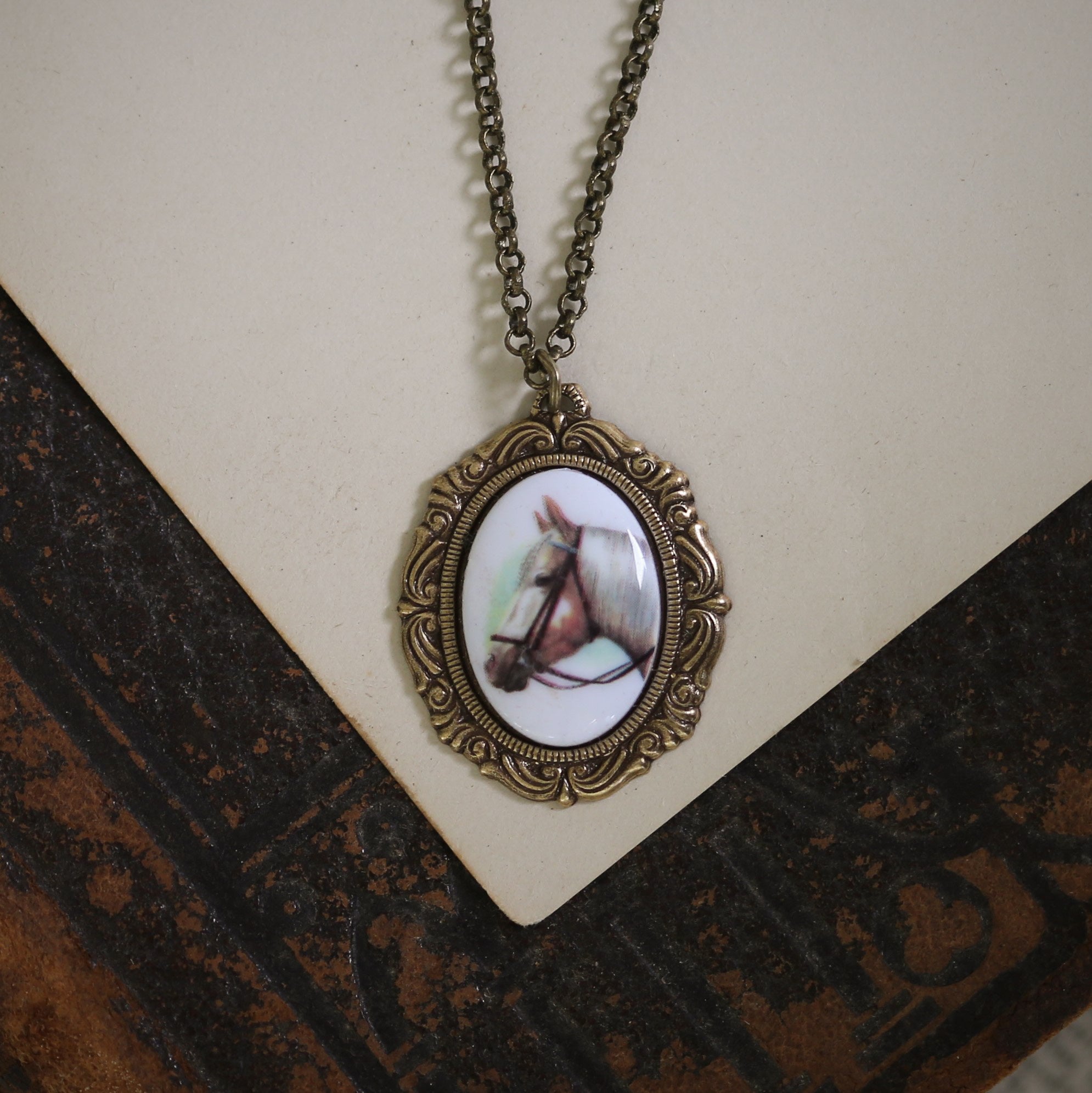 Horse Cameo Necklace