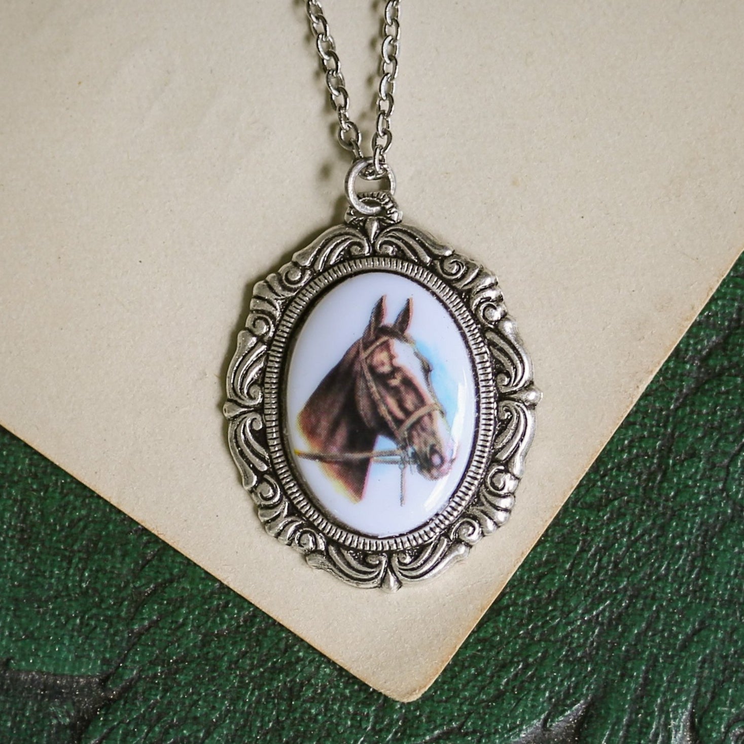 Horse Cameo Necklace