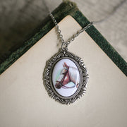 Vintage Horse Cameo Necklace in Antiqued Silver or Brass - Choose a Style
