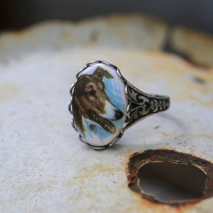 Dog Cameo Ring