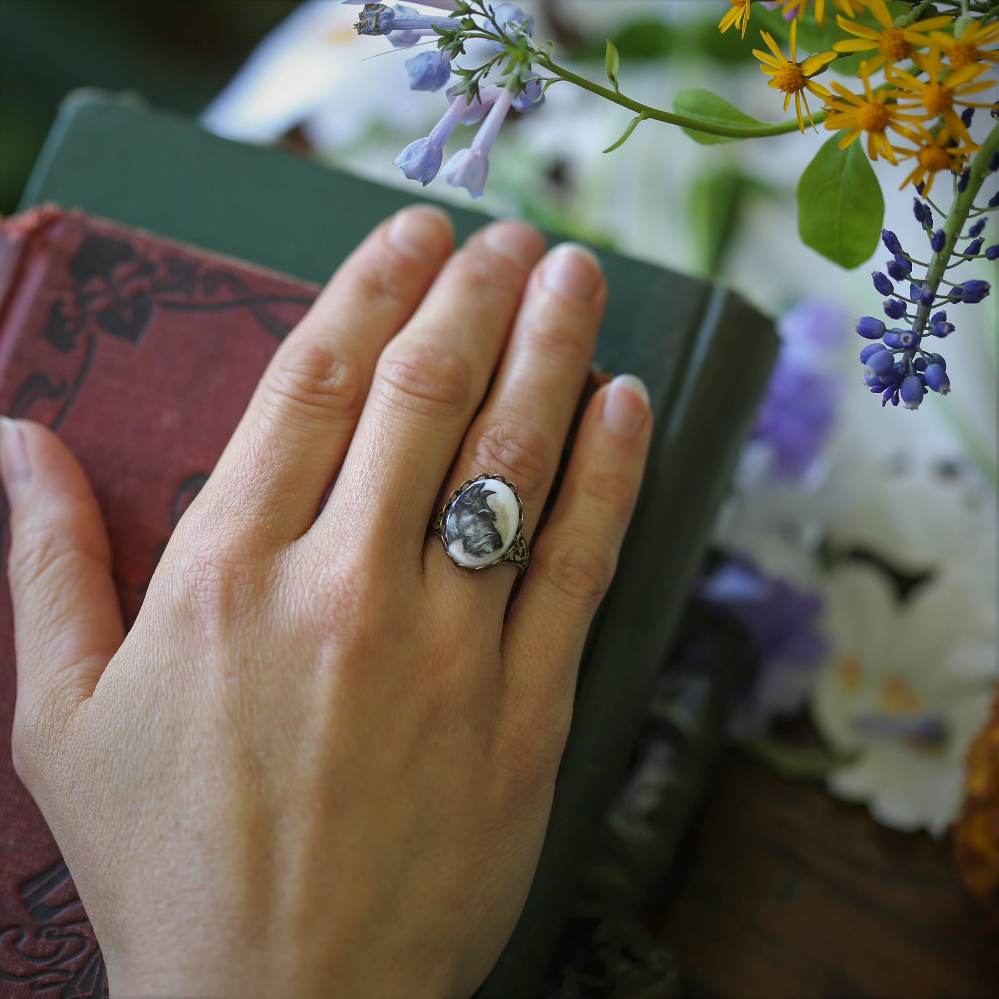 Dog Cameo Ring