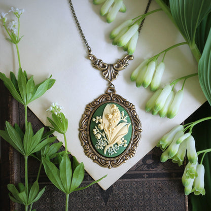 Lily of the Valley Cameo Necklace