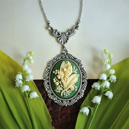 Lily of the Valley Cameo Necklace