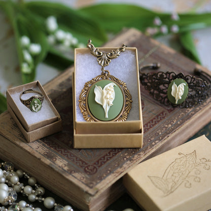 Lily of the Valley Cameo Necklace