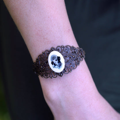 Dog Cameo Cuff Bracelet