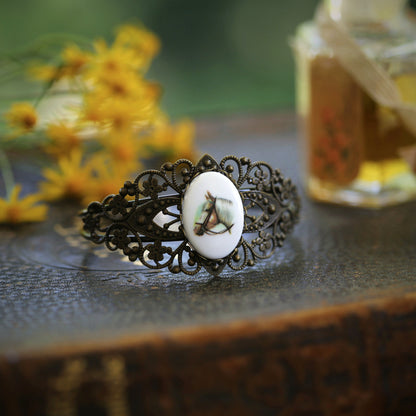 Horse Cameo Cuff Bracelet