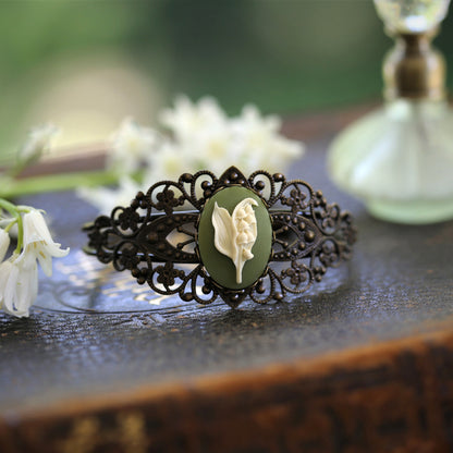 Lily of the Valley Cuff Bracelet in Vintage Style