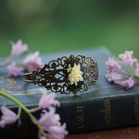 Vintage Fairy Cameo Cuff Bracelet