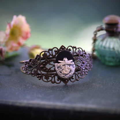 Dragonfly Cameo Cuff Bracelet