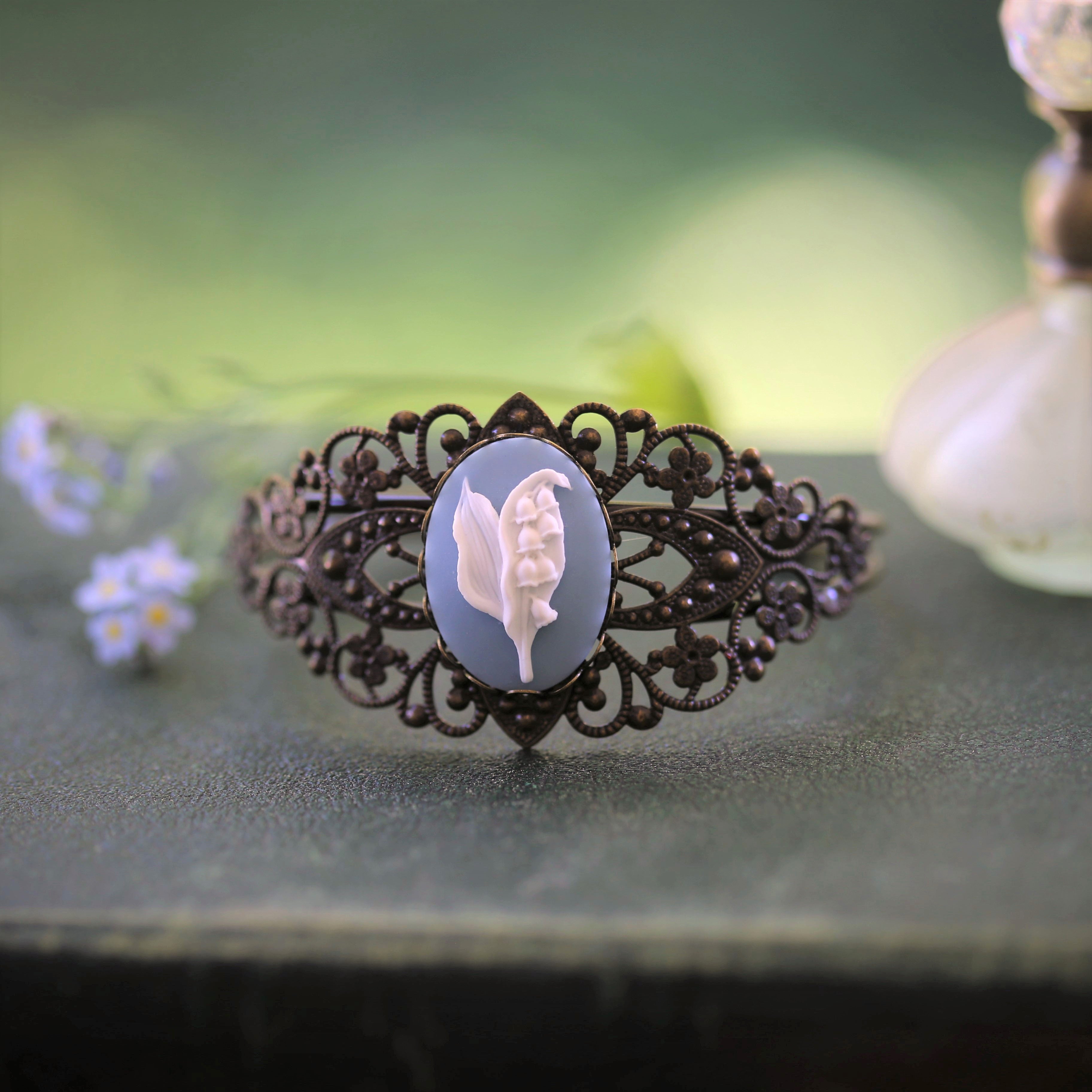 Lily of the Valley Cuff Bracelet in Vintage Style