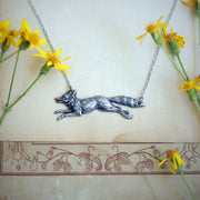 Brass Fox Pendant Necklace