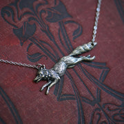 Brass Fox Pendant Necklace