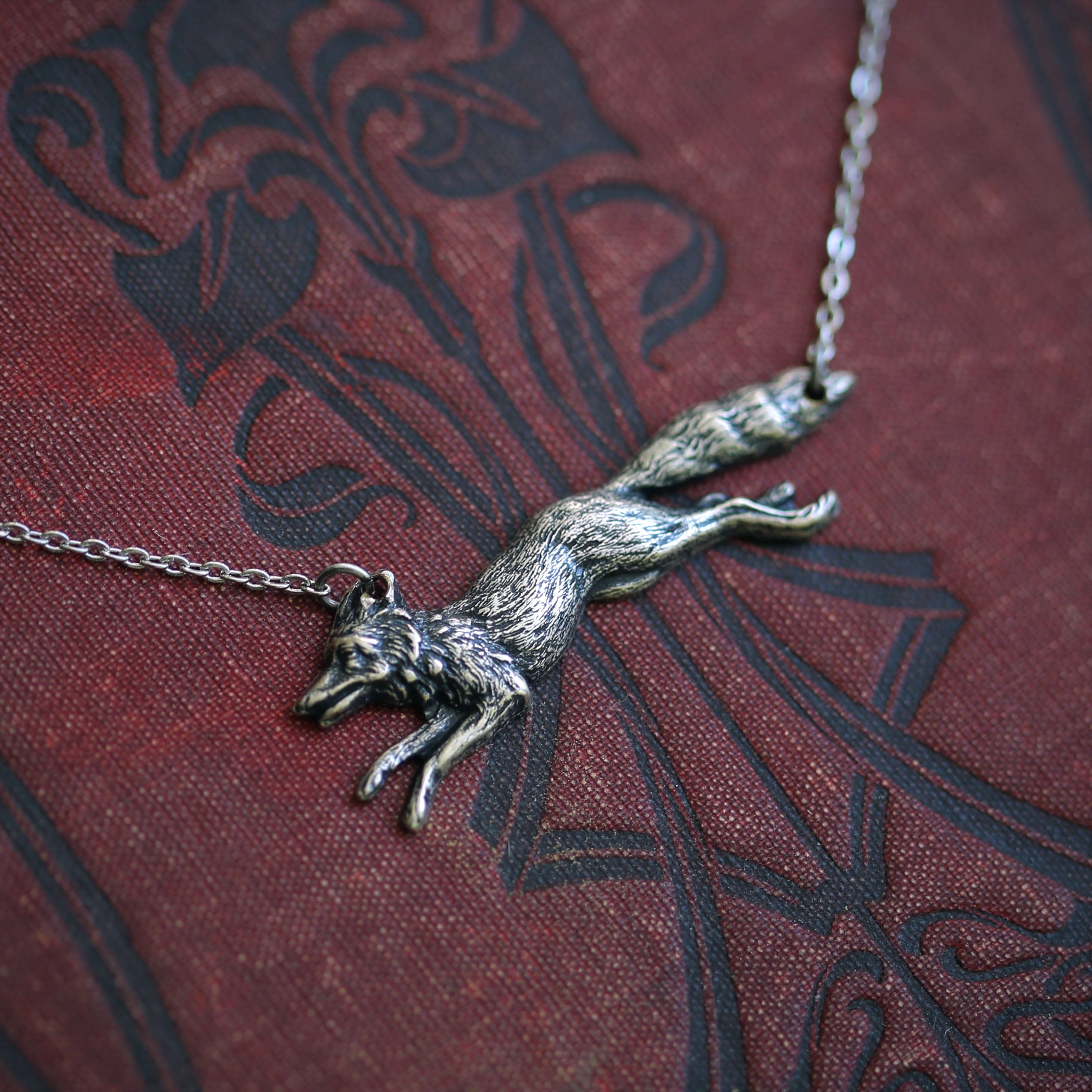Handcrafted Celtic Fox Pendant - Sterling Silver