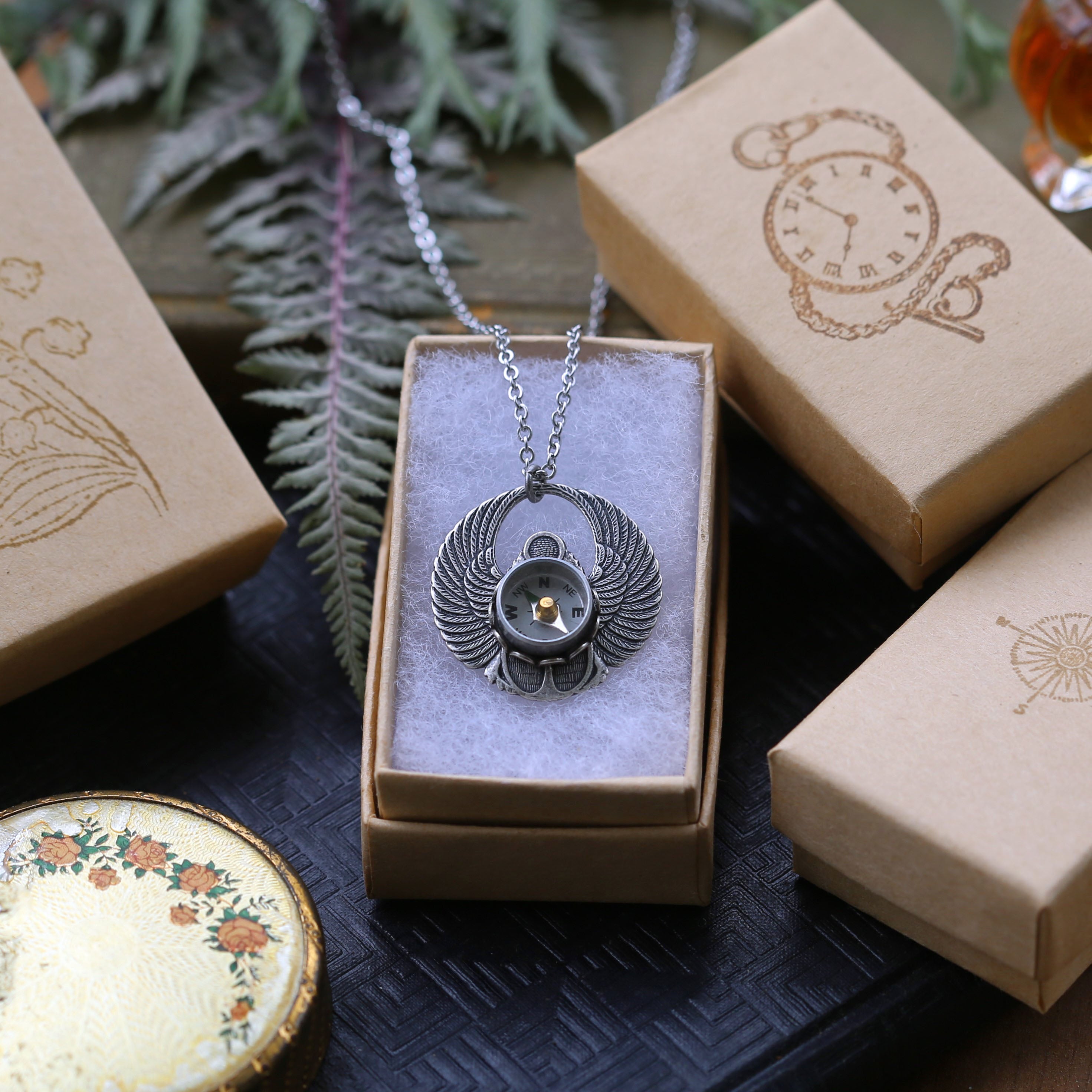 Scarab Compass Necklace