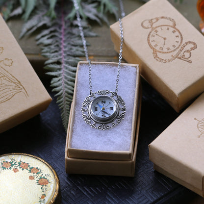 Silver Filigree Compass Necklace - Choose a Style