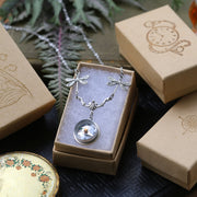 Medium Silver Filigree Compass Necklace