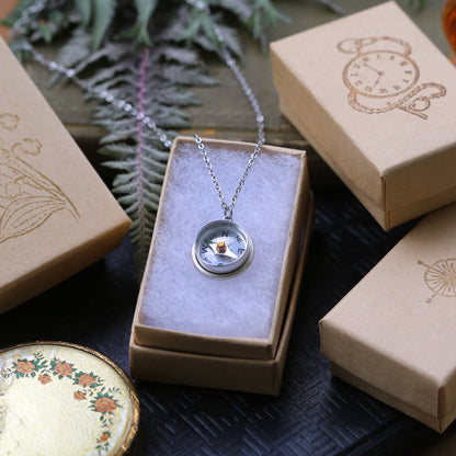 Medium Silver Filigree Compass Necklace