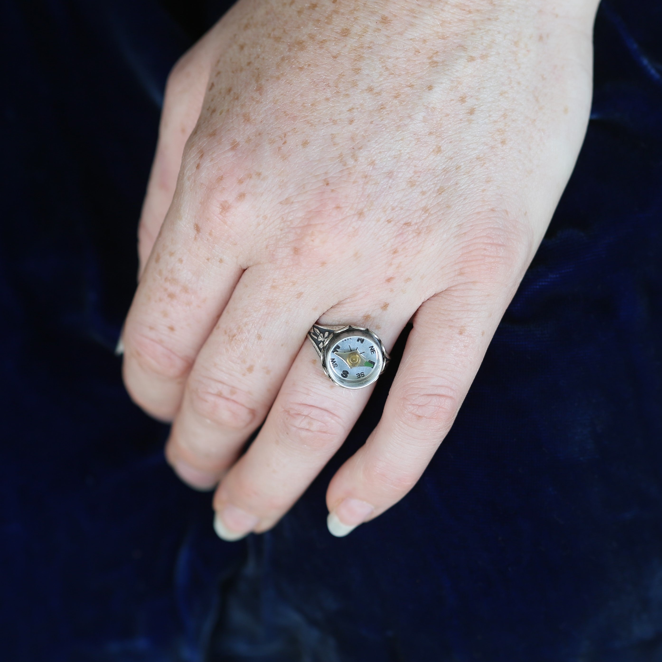 Silver Compass Ring