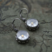 Small Working Compass Earrings in Antiqued Silver - Three Styles