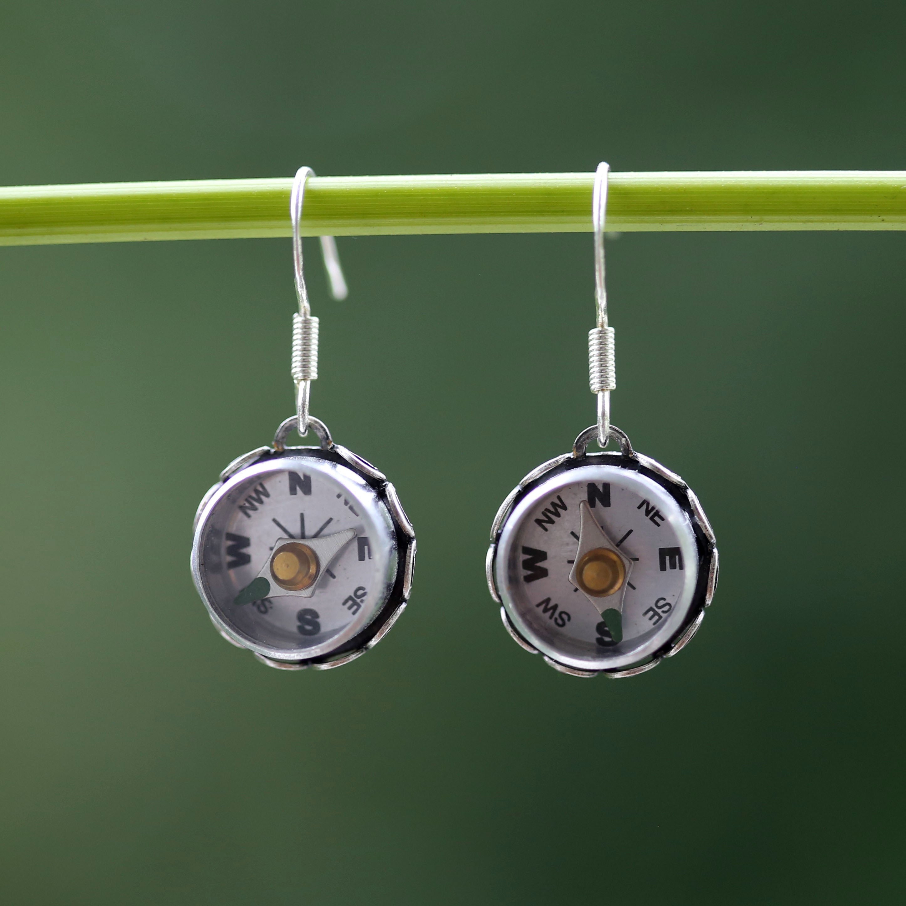 Small Compass Earrings