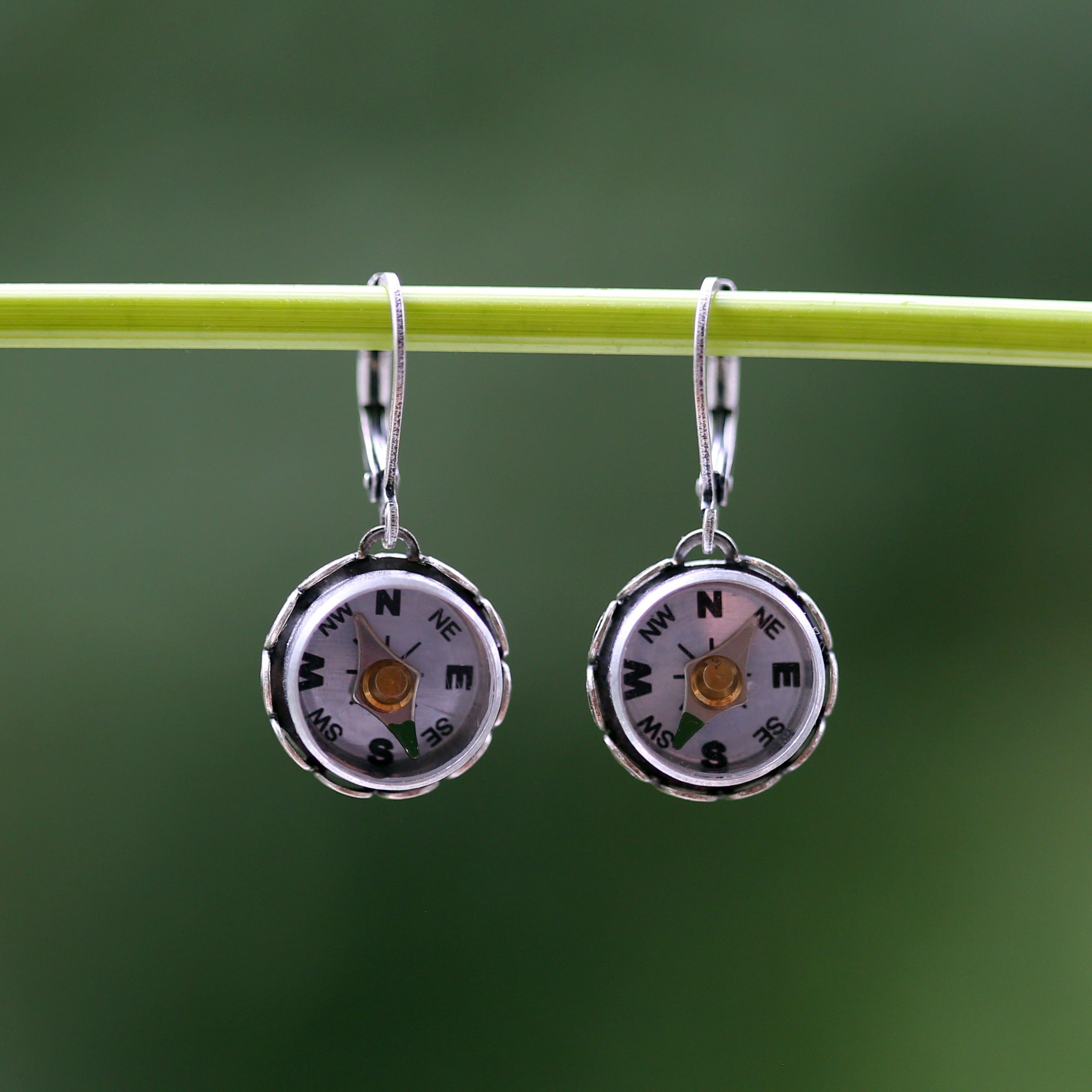 Small Compass Earrings